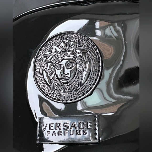 Versace Parfum Medusa Head Black Faux Patent Leather Nylon Backpack - Picture 4 of 7